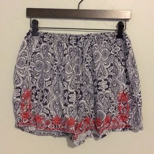 Blue Rain Printed Shorts